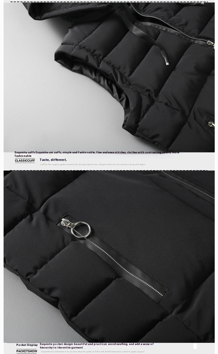 Men’s Thickened Cotton Padded Vest – Winter Casual Zip-Up Outerwear
