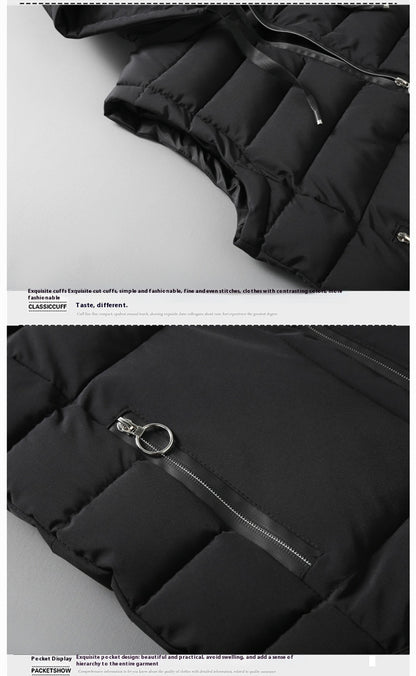 Men’s Thickened Cotton Padded Vest – Winter Casual Zip-Up Outerwear