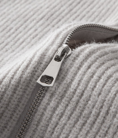 Men’s Long Zipper Knitted Cardigan – Slim Fit Casual Fall/Winter Outerwear