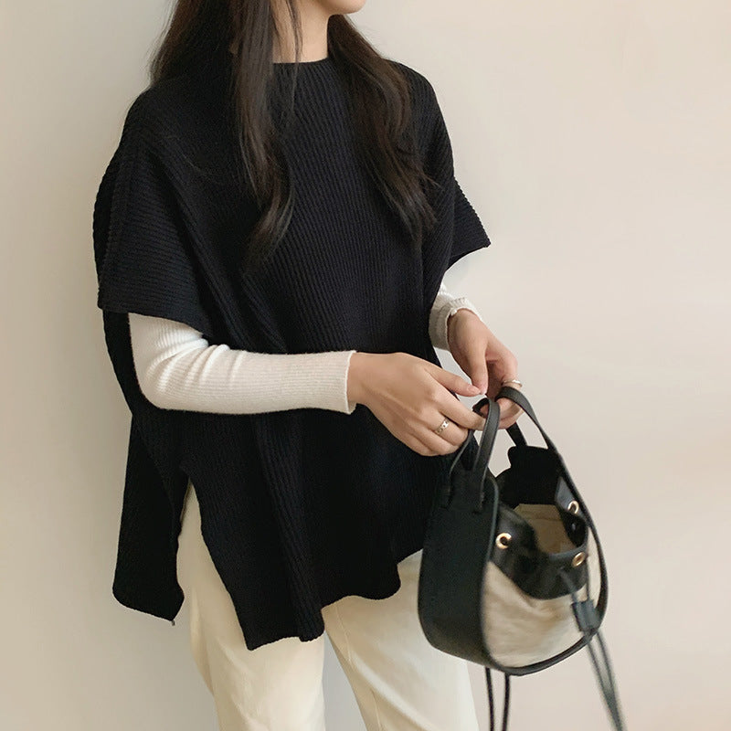 Women’s Elegant Loose Fit Cape Cloak Sweater