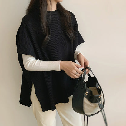 Women’s Elegant Loose Fit Cape Cloak Sweater