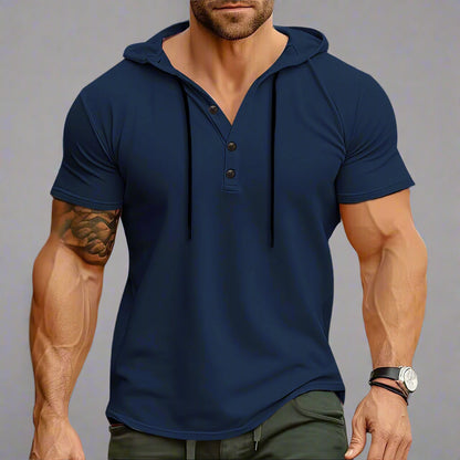 Men’s Hooded Workout Tee – Lightweight Short-Sleeve Fitness Top