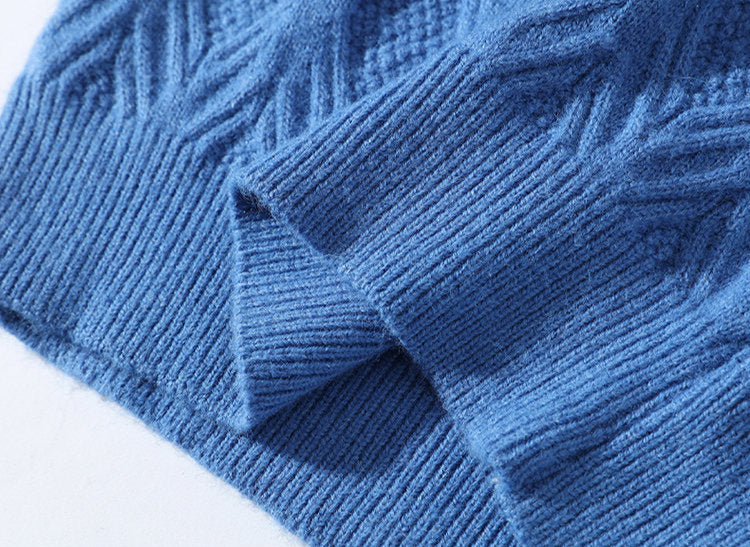 Men’s Casual Cable Knit Sweater – Solid Color Pullover