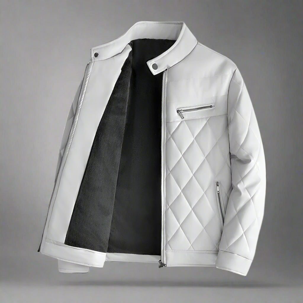 Thick PU Leather Jacket for Men – Fleece-Lined Casual Winter Coat