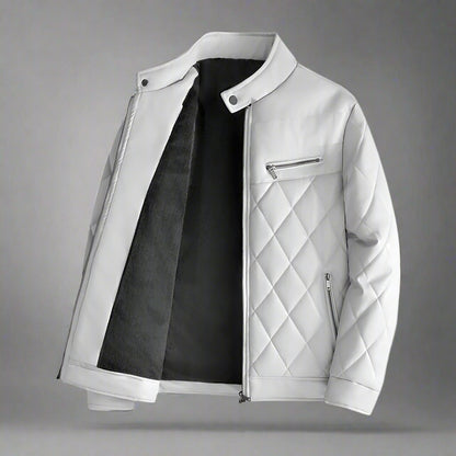 Thick PU Leather Jacket for Men – Fleece-Lined Casual Winter Coat