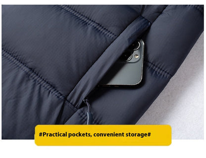 Men’s Hooded Winter Puffer Jacket – Thick Cotton-Padded Zip-Up Coat