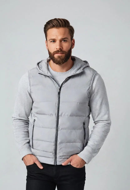 Men’s Thickened Cotton Padded Vest – Winter Casual Zip-Up Outerwear