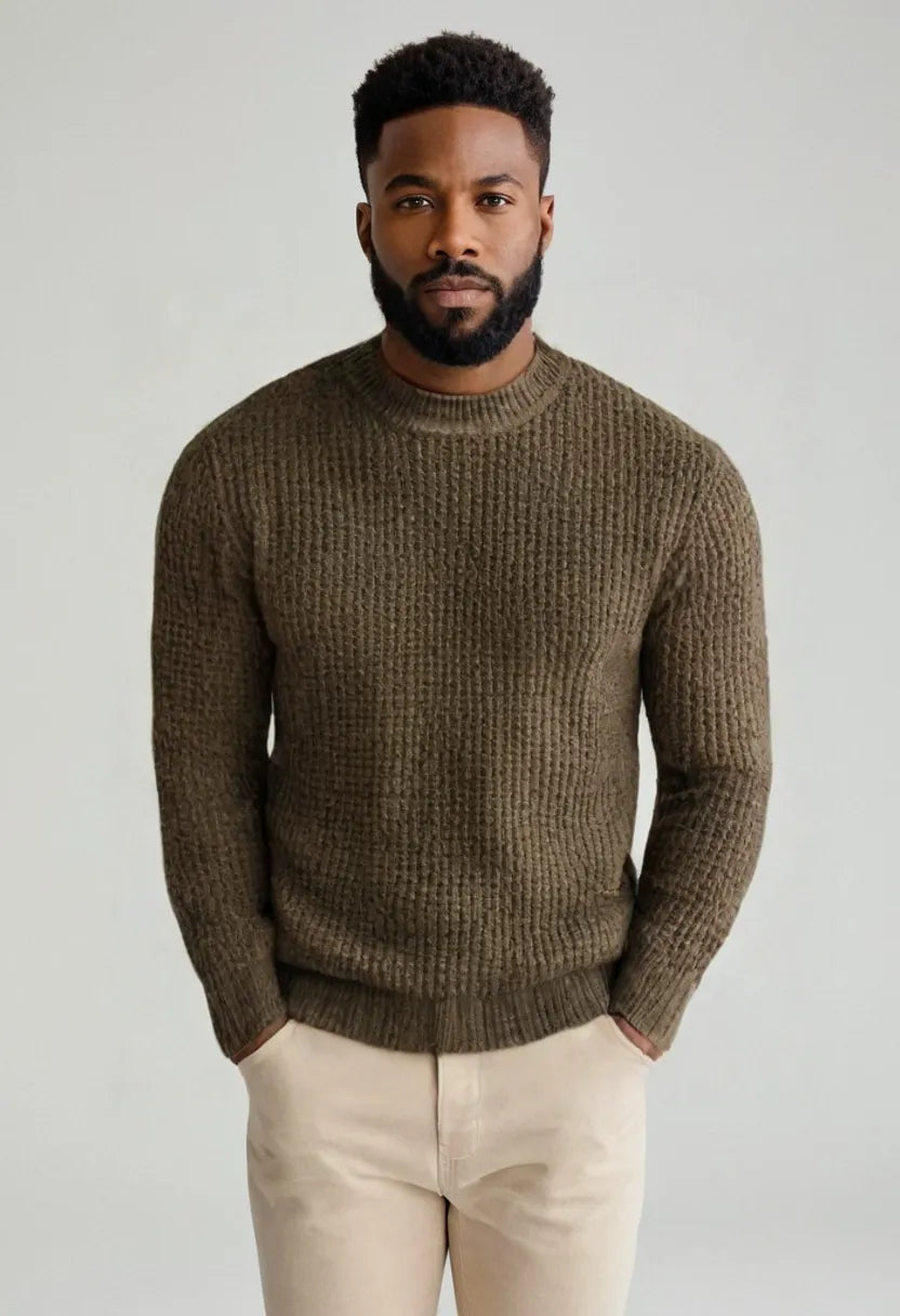 Thick Knit Pullover Sweater – Warm Inner Layer for Winter Comfort