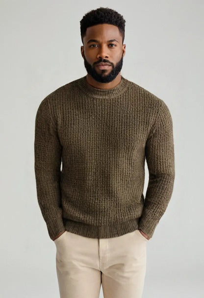 Thick Knit Pullover Sweater – Warm Inner Layer for Winter Comfort