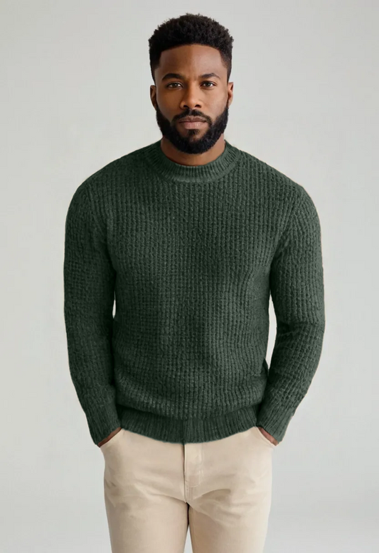 Thick Knit Pullover Sweater – Warm Inner Layer for Winter Comfort