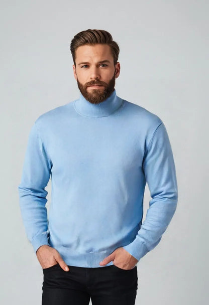 Men’s Turtleneck Pullover Sweater – Thick Warm Knit for Autumn & Winter