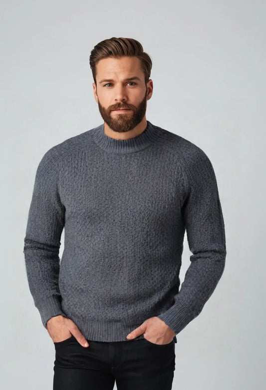 Classic Solid Color Crewneck Sweater – Casual Loose Fit Pullover for Everyday Comfort