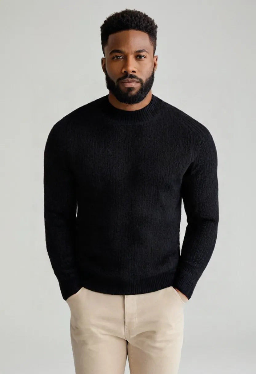 Classic Solid Color Crewneck Sweater – Casual Loose Fit Pullover for Everyday Comfort