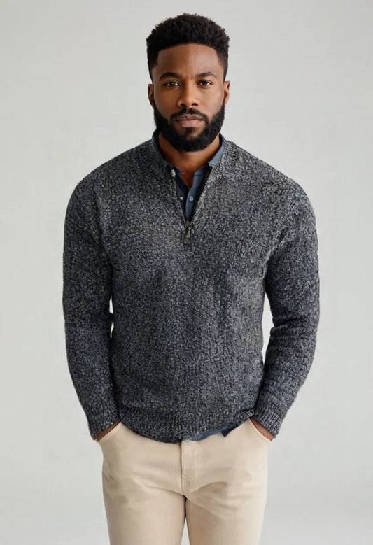Half-Zip Stand Collar Fleece Pullover – Casual Warmth for Everyday Comfort