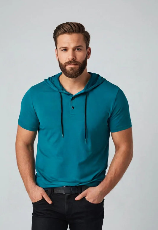 Men’s Hooded Workout Tee – Lightweight Short-Sleeve Fitness Top