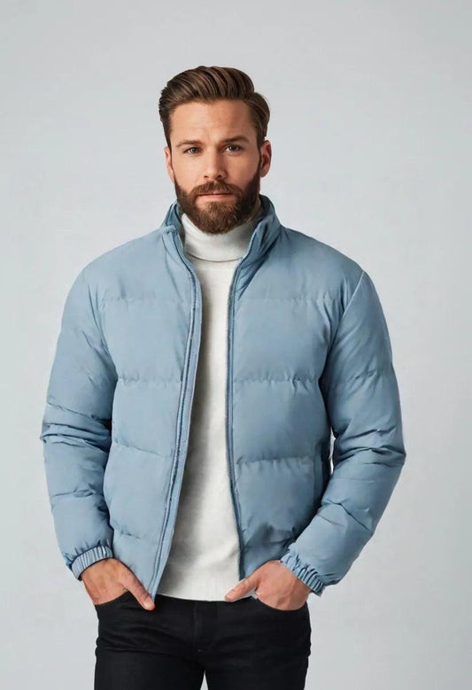 Stand Collar Puffer Jacket – Warm & Stylish Winter Coat