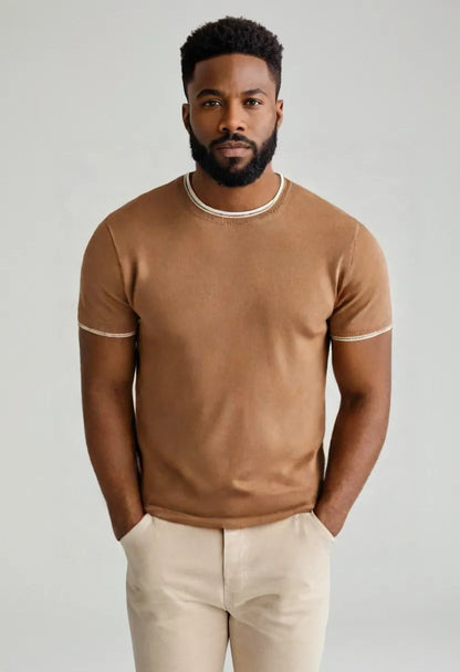 Men’s Mulberry Silk Wool T-Shirt – Lightweight Short Sleeve Luxury Tee