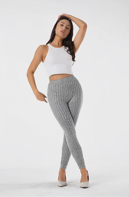 High-Waist Ribbed Leggings – Cozy & Stylish