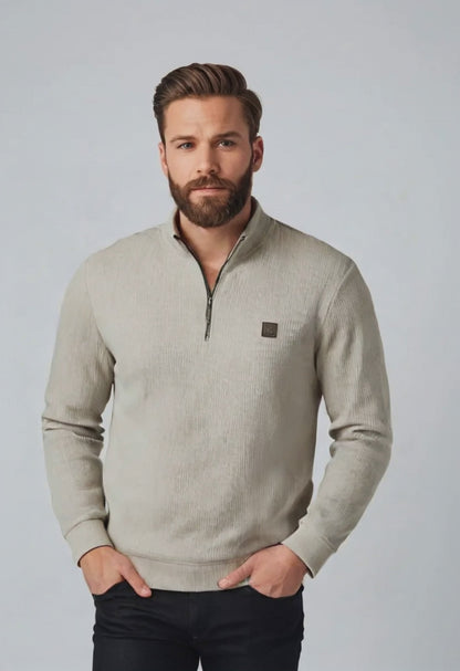 Men’s Half-Zip Fleece Pullover – Stand Collar Long Sleeve Top